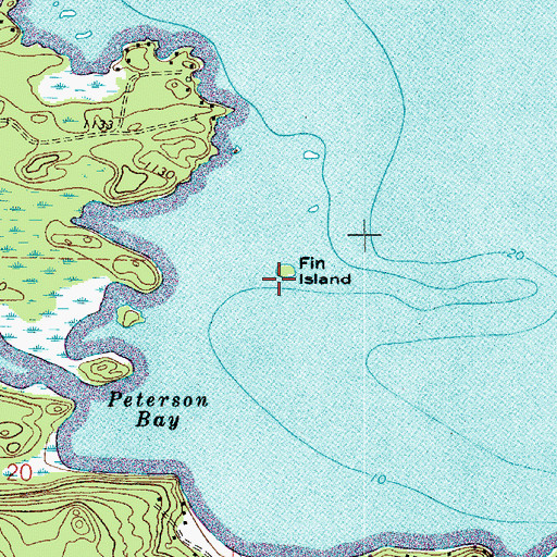Topographic Map of Fin Island, MN