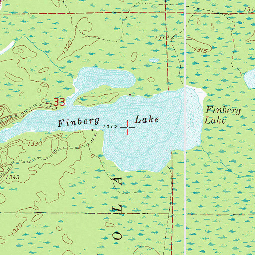 Topographic Map of Finberg Lake, MN