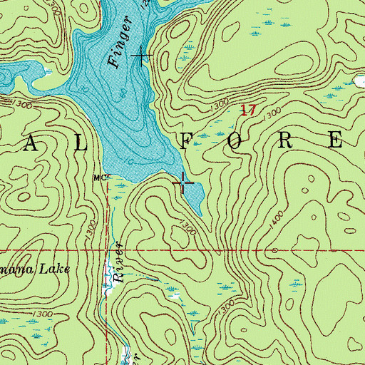 Topographic Map of Finger Lake, MN