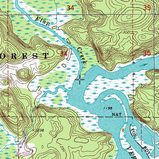 Topographic Map of Flap Creek, MN