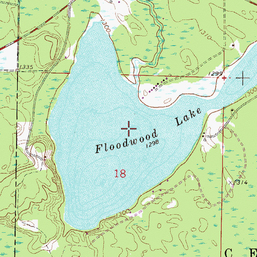 Topographic Map of Floodwood Lake, MN