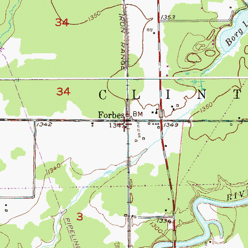 Topographic Map of Forbes, MN