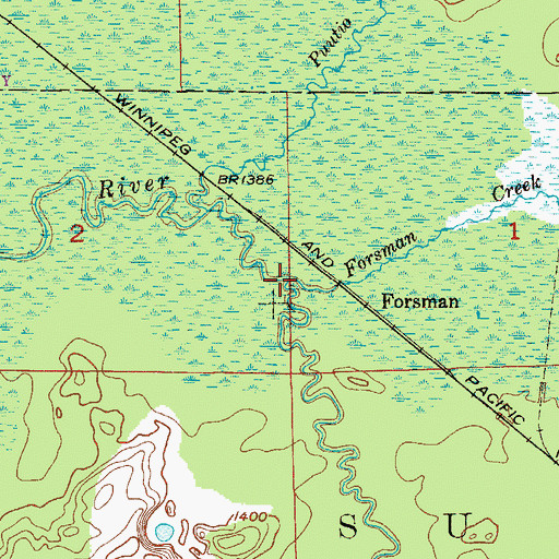 Topographic Map of Forsman Creek, MN