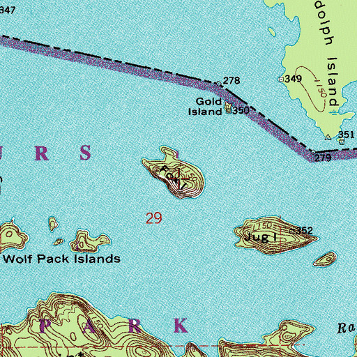 Topographic Map of Fox Island, MN
