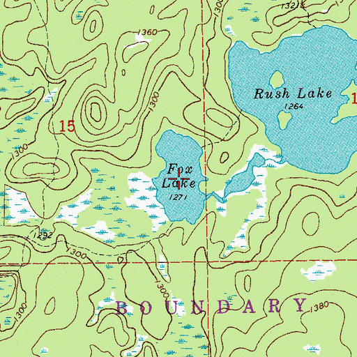 Topographic Map of Fox Lake, MN
