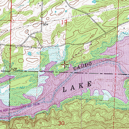 Topographic Map of Point Cedar Picinic Area, AR
