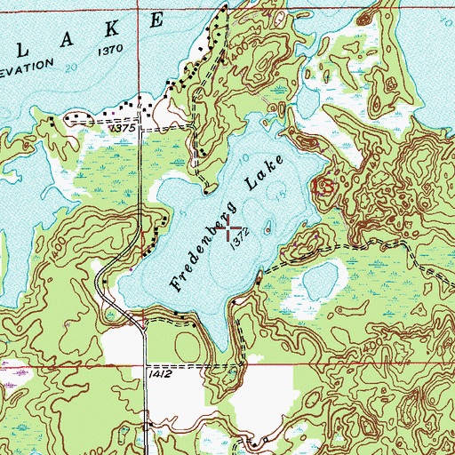 Topographic Map of Fredenberg Lake, MN