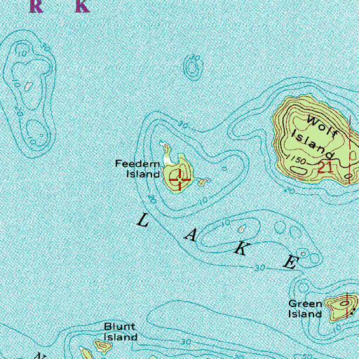 Topographic Map of Freedom Island, MN