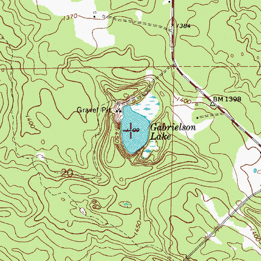 Topographic Map of Gabrielson Lake, MN