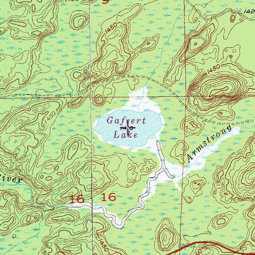 Topographic Map of Gafvert Lake, MN