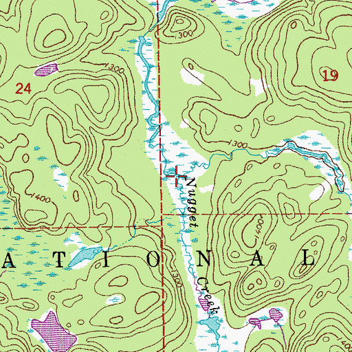 Topographic Map of Gaunt Creek, MN