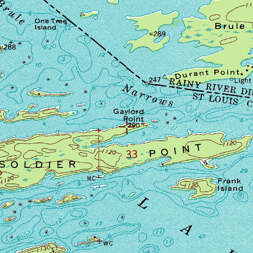 Topographic Map of Gaylord Point, MN