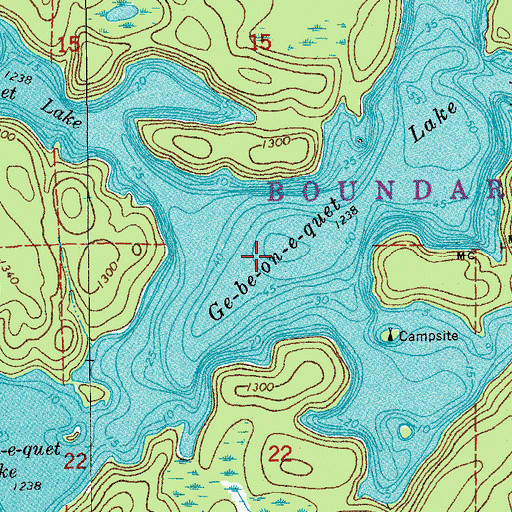 Topographic Map of Ge-be-on-e-quet Lake, MN