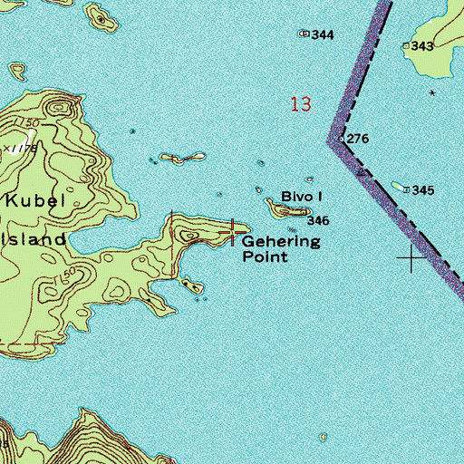 Topographic Map of Gehering Point, MN