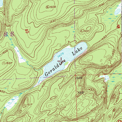 Topographic Map of Geraldine Lake, MN