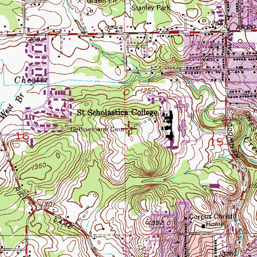 Topographic Map of Gethsemane Cemetery, MN