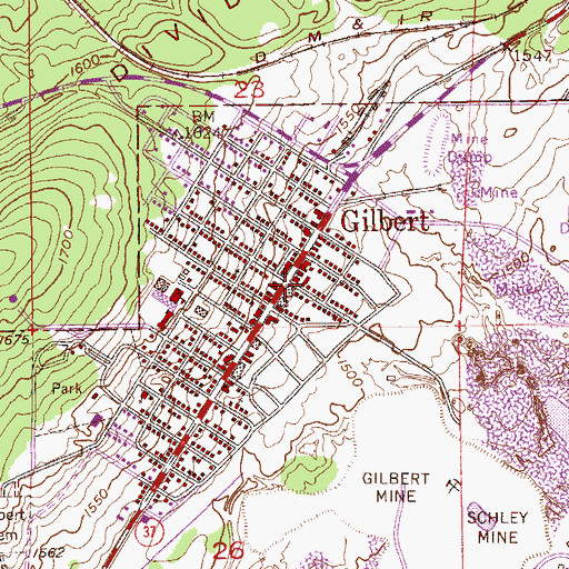 Topographic Map of Gilbert, MN