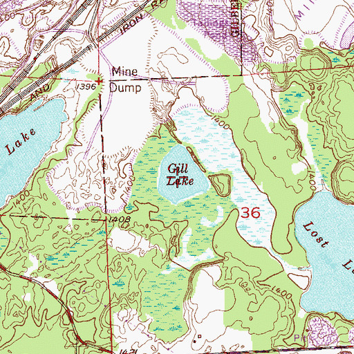 Topographic Map of Gill Lake, MN
