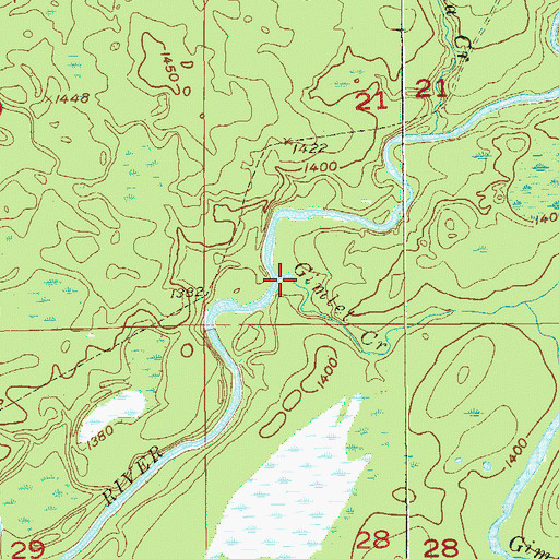 Topographic Map of Gimlet Creek, MN