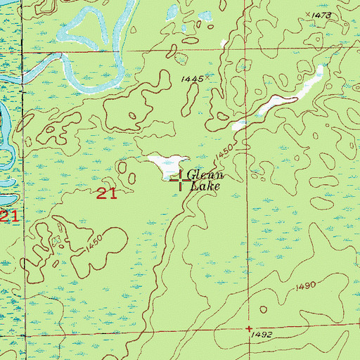 Topographic Map of Glenn Lake, MN