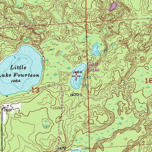 Topographic Map of Goat Lake, MN