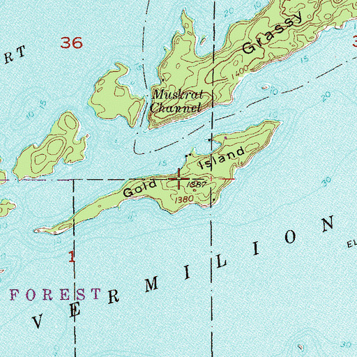 Topographic Map of Gold Island, MN