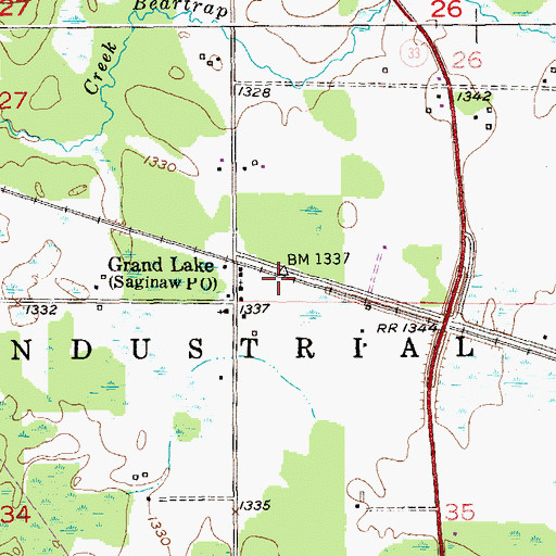 Topographic Map of Grand Lake, MN