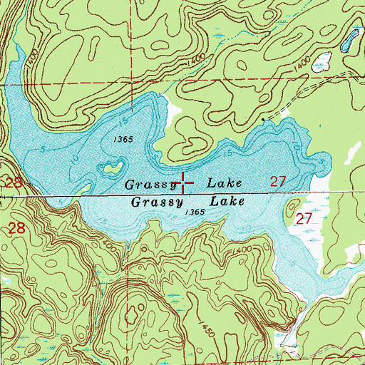 Topographic Map of Grassy Lake, MN