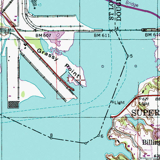 Topographic Map of Grassy Point, MN