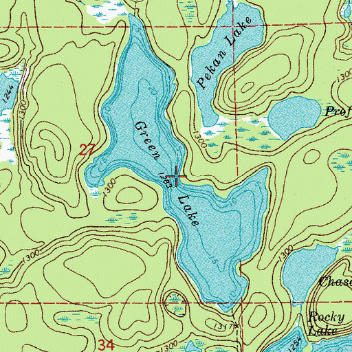 Topographic Map of Green Lake, MN