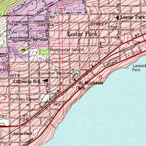 Topographic Map of Grosvenor Square, MN