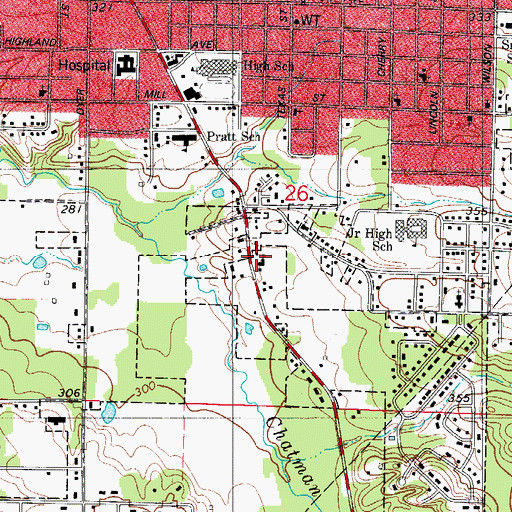 Topographic Map of South Main Missionary Baptist Church, AR