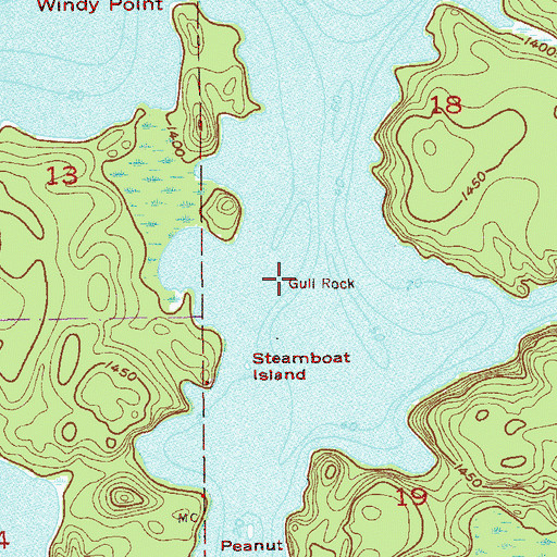 Topographic Map of Gull Rock, MN