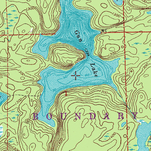 Topographic Map of Gun Lake, MN