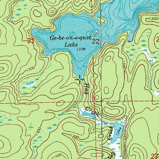 Topographic Map of Hag Creek, MN