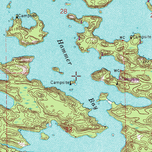 Topographic Map of Hammer Bay, MN
