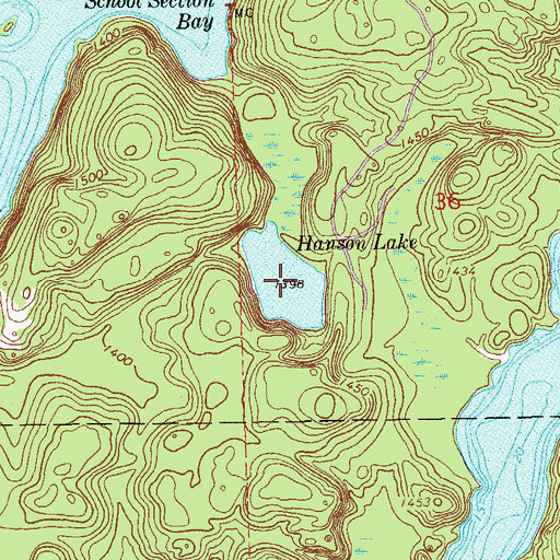 Topographic Map of Hanson Lake, MN