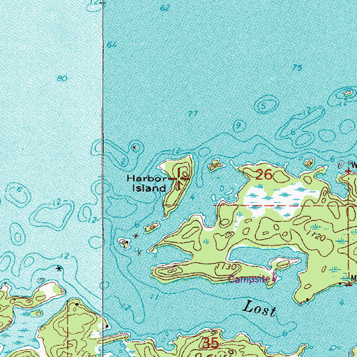 Topographic Map of Harbor Island, MN