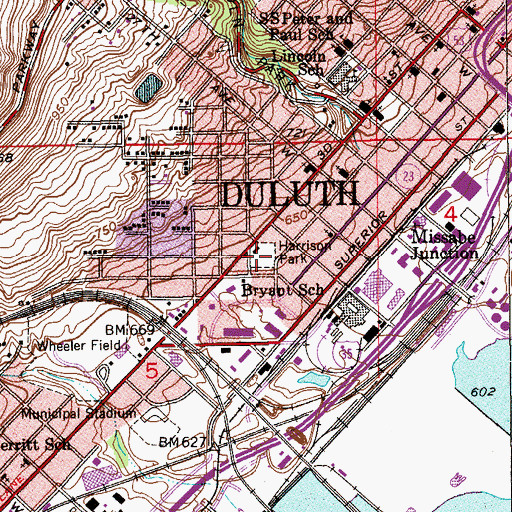 Topographic Map of Harrison Park, MN
