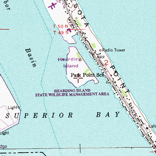 Topographic Map of Hearding Island, MN