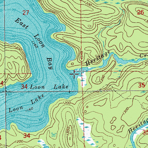 Topographic Map of Heritage Creek, MN