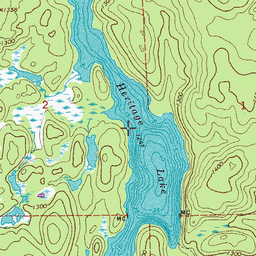 Topographic Map of Heritage Lake, MN