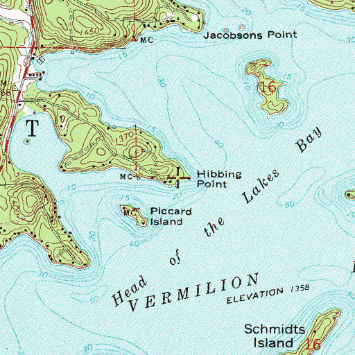 Topographic Map of Hibbing Point, MN