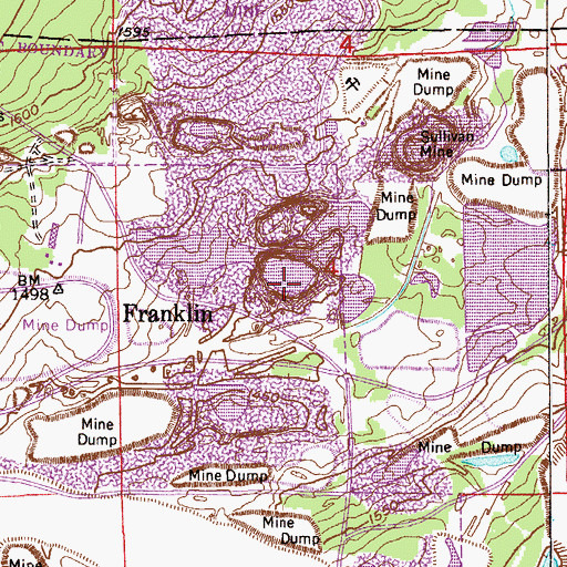 Topographic Map of Higgins-McEwen Mine, MN