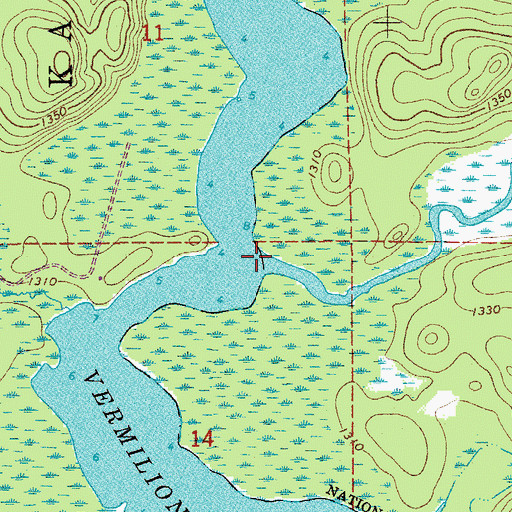 Topographic Map of Hilda Creek, MN