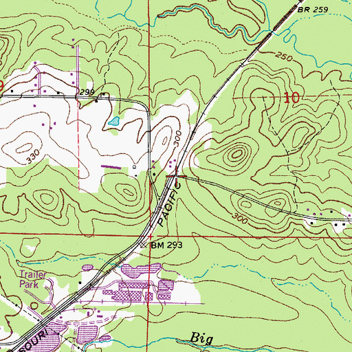 Topographic Map of Wyandotte (historical), AR