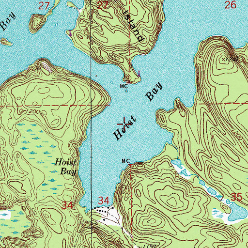 Topographic Map of Hoist Bay, MN