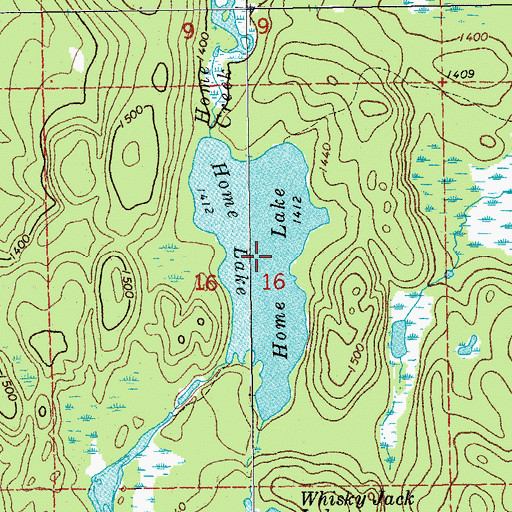Topographic Map of Home Lake, MN