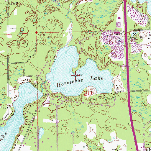 Topographic Map of Horseshoe Lake, MN