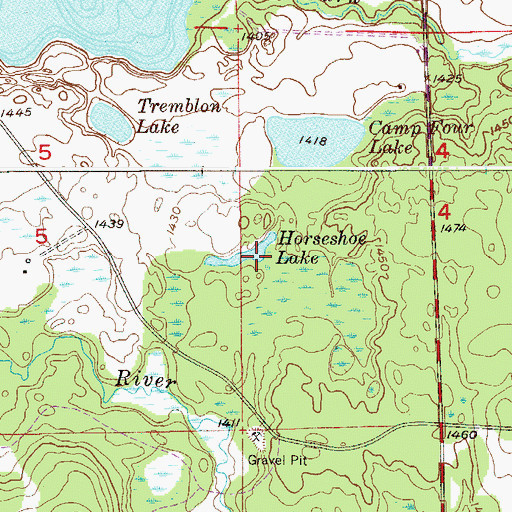 Topographic Map of Horseshoe Lake, MN